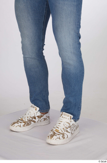 Garrott blue jeans calf casual dressed white sneakers 0002.jpg